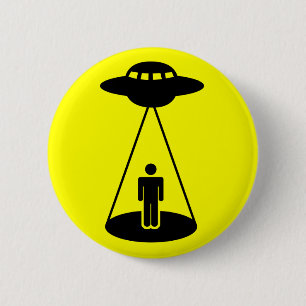 Badge Rond 5 Cm Abduction d'UFO