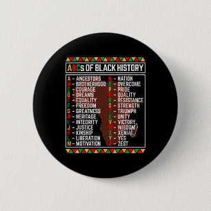 Badge Rond 5 Cm Abécédaire du Mois de l'histoire des Noirs pour l'