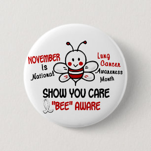 Badge Rond 5 Cm Abeille 1,2 de mois de conscience de cancer de