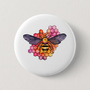 Badge Rond 5 Cm Abeille à miel