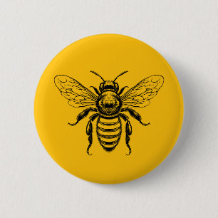 Badge Rond 5 Cm Abeille à miel de couleur personnalisée