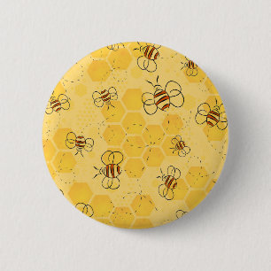 Badge Rond 5 Cm Abeille Bourdonnante Abeilles Mignonnes 
