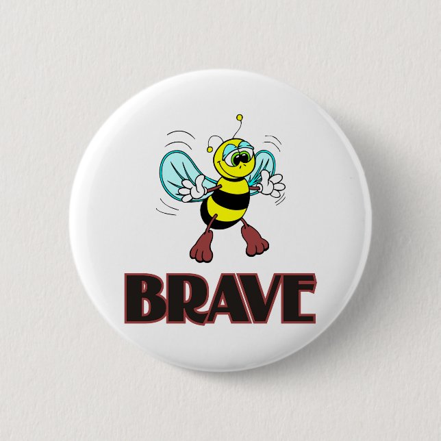 BADGE ROND 5 CM ABEILLE COURAGEUSE (Devant)