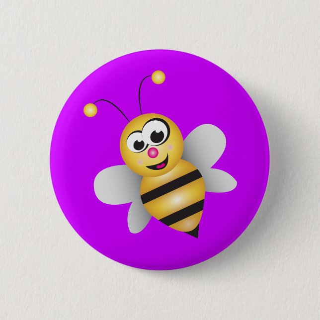 Badge Rond 5 Cm Abeille de bande dessinée (Devant)