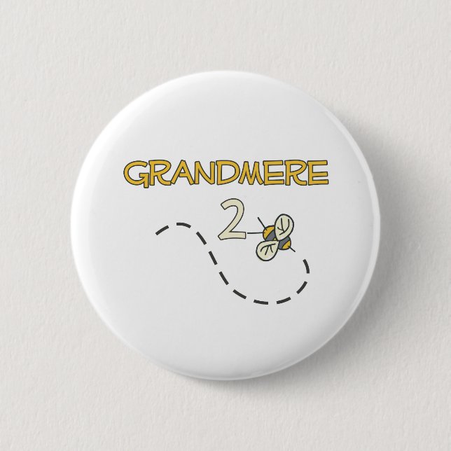 Badge Rond 5 Cm Abeille de Grandmere 2 (Devant)
