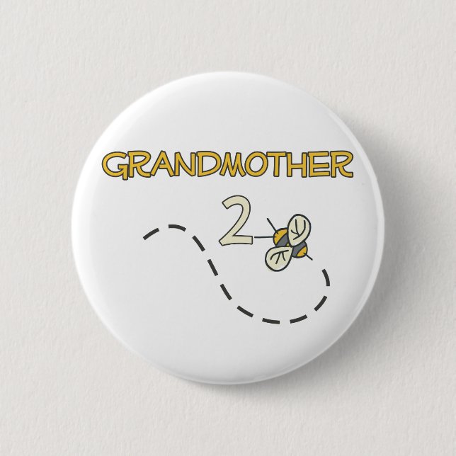 Badge Rond 5 Cm Abeille de la grand-mère 2 (Devant)