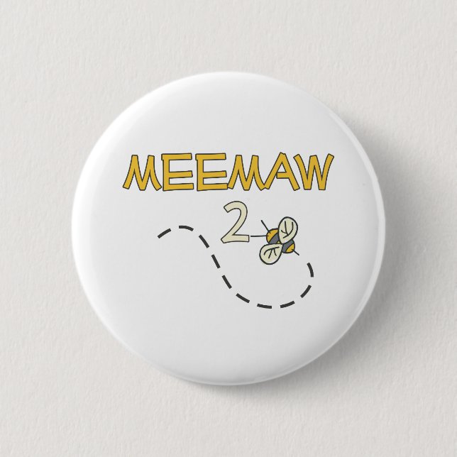 Badge Rond 5 Cm Abeille de Meemaw 2 (Devant)