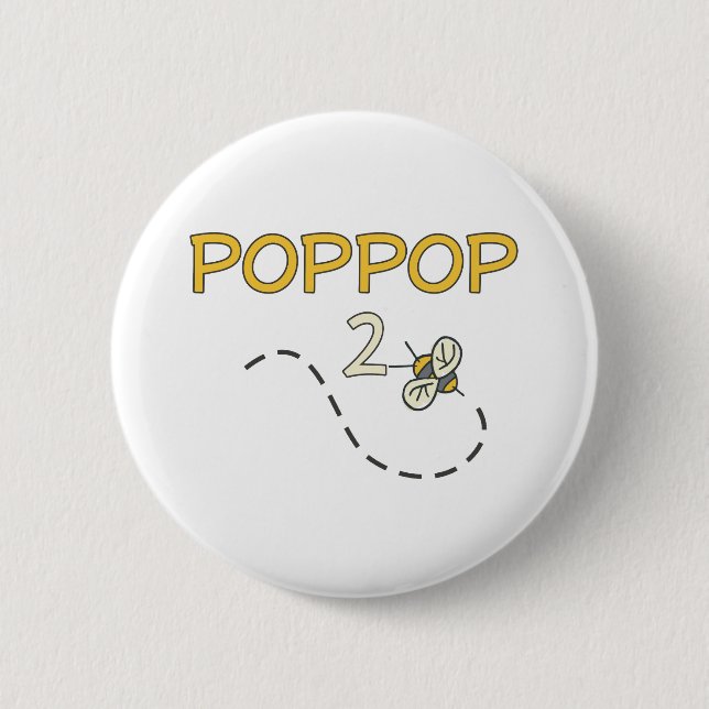 Badge Rond 5 Cm Abeille de PopPop 2 (Devant)