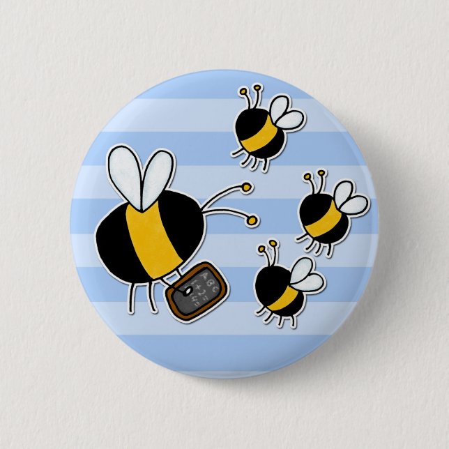 Badge Rond 5 Cm abeille de travailleur - professeur (Devant)
