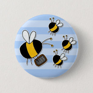 Badge Rond 5 Cm abeille de travailleur - professeur