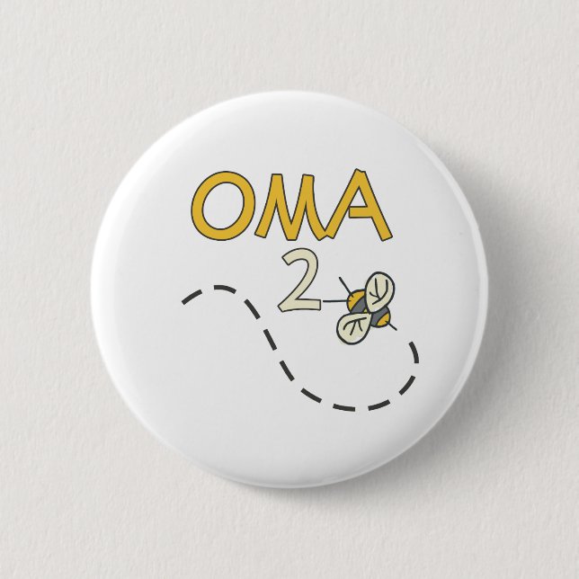 Badge Rond 5 Cm Abeille d'Oma 2 (Devant)