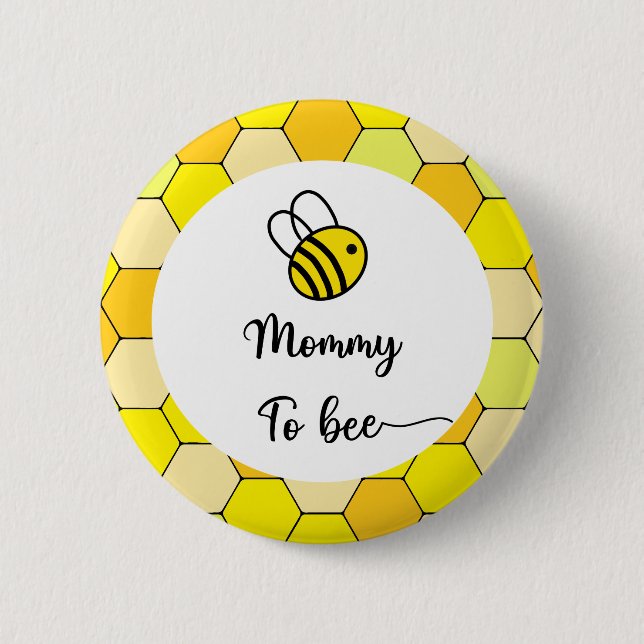 Badge Rond 5 Cm Abeille florale. Maman à venir (Devant)
