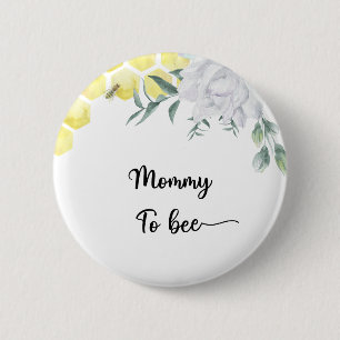 Badge Rond 5 Cm Abeille florale. Maman à venir