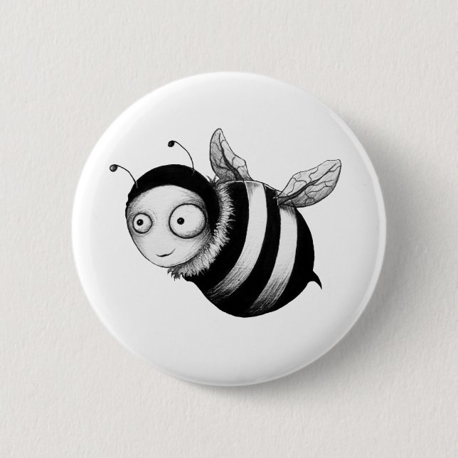 Badge Rond 5 Cm Abeille folle (Devant)