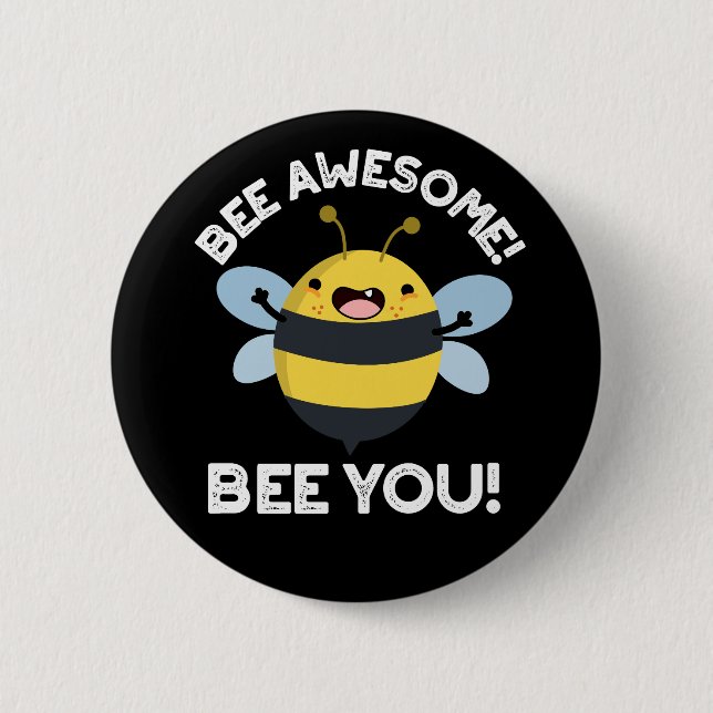 Badge Rond 5 Cm Abeille géniale Abeille Vous Positif Insect Pun Da (Devant)