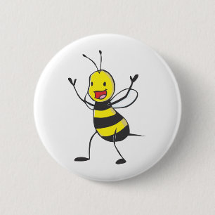 Badge Rond 5 Cm Abeille heureuse
