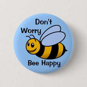 Badge Rond 5 Cm Abeille heureuse