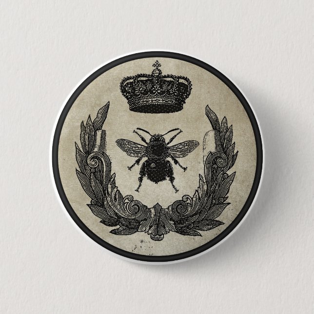 Badge Rond 5 Cm Abeille impériale (Devant)