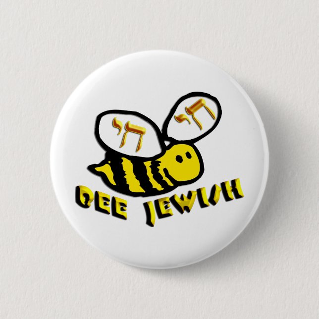 Badge Rond 5 Cm Abeille juive (Devant)