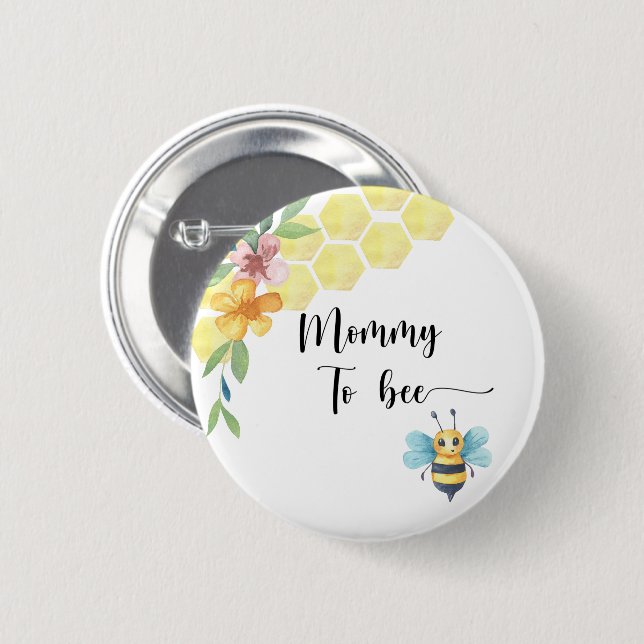 Badge Rond 5 Cm Abeille. Maman à abeille (Devant & derrière)
