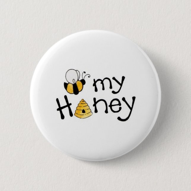 BADGE ROND 5 CM ABEILLE MON MIEL (Devant)