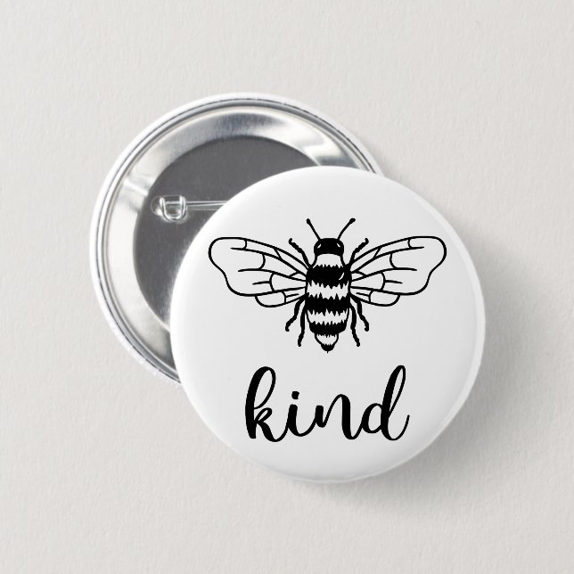 Badge Rond 5 Cm Abeille noire (Devant & derrière)