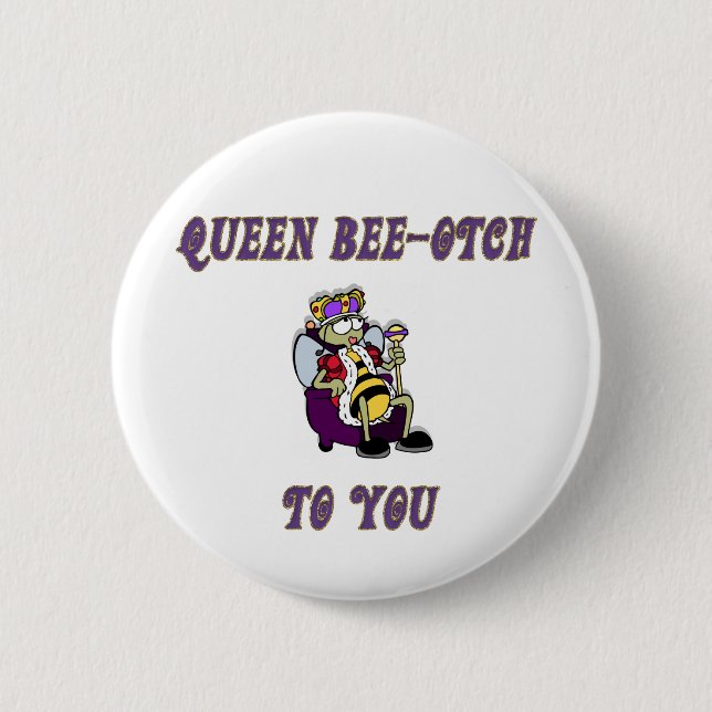 Badge Rond 5 Cm Abeille-otch de la Reine (Devant)