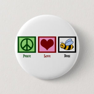 Badge Rond 5 Cm Abeilles de paix