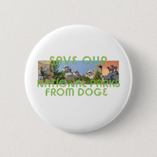 Badge Rond 5 Cm ABH Sauvez les parcs nationaux des Boutons Doge