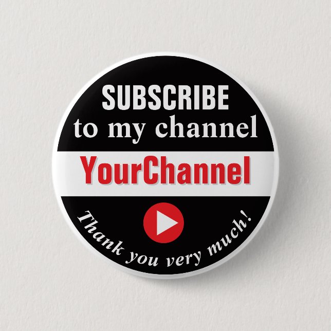 Badge Rond 5 Cm Abonnez-vous à ma chaîne (Devant)
