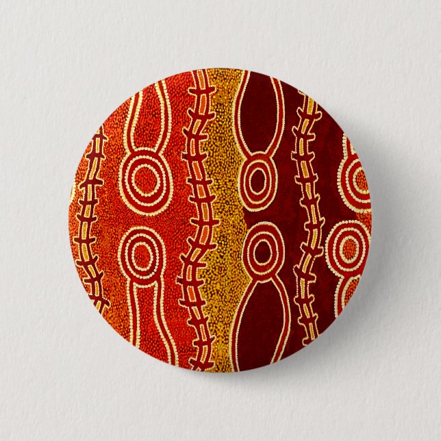 Badge Rond 5 Cm Aboriginal Serpents . (Devant)