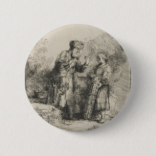 Badge Rond 5 Cm Abraham et Isaac
