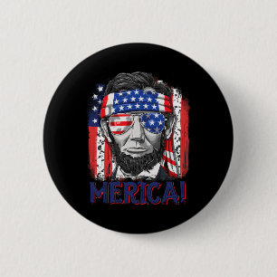 Badge Rond 5 Cm Abraham Lincoln 4 juillet Merica Hommes Femmes Amé