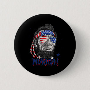 Badge Rond 5 Cm Abraham Lincoln 4 juillet Murica Hommes Femmes Amé