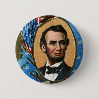 Badge Rond 5 Cm Abraham Lincoln donnant l'adresse de Gettysburg