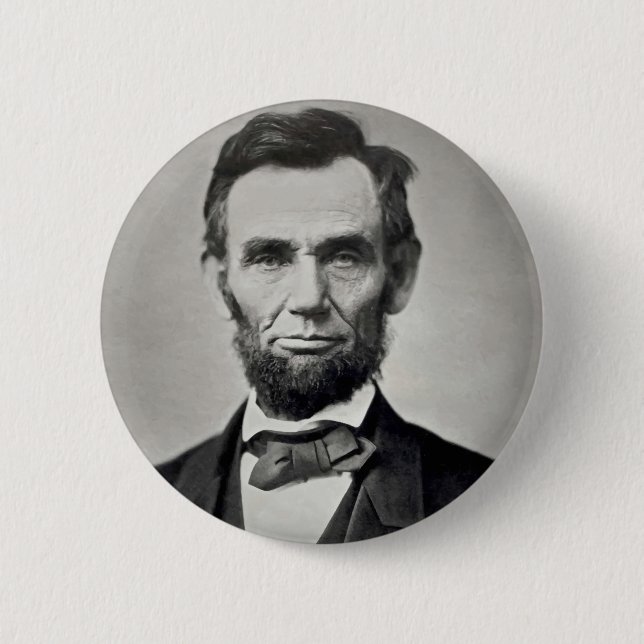 Badge Rond 5 Cm Abraham Lincoln Gettysburg Portrait (Devant)