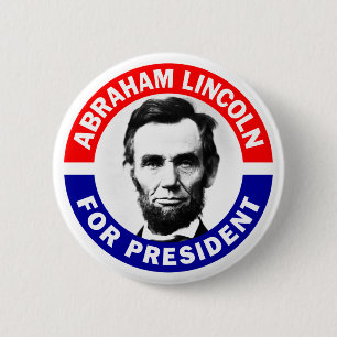 Badge Rond 5 Cm Abraham Lincoln Président