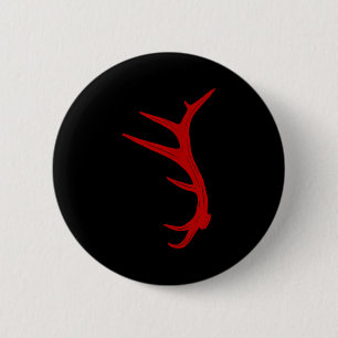Badge Rond 5 Cm Abri de chasse de bois de cerf éléphant mâle