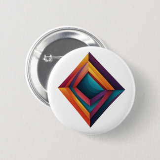 Badge Rond 5 Cm Abstract 3D Geometric Diamond Gradient Art