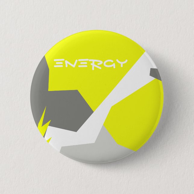 Badge Rond 5 Cm Abstract Art Energy Yellow Grey (Devant)