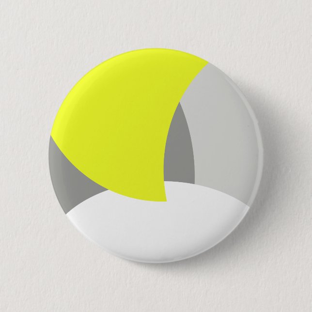 Badge Rond 5 Cm Abstract Art Yellow Grey White (Devant)