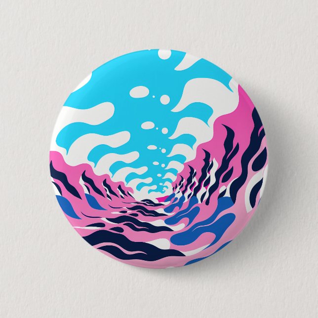 Badge Rond 5 Cm Abstract Dream Wave – Vibrant Surreal Flow (Devant)