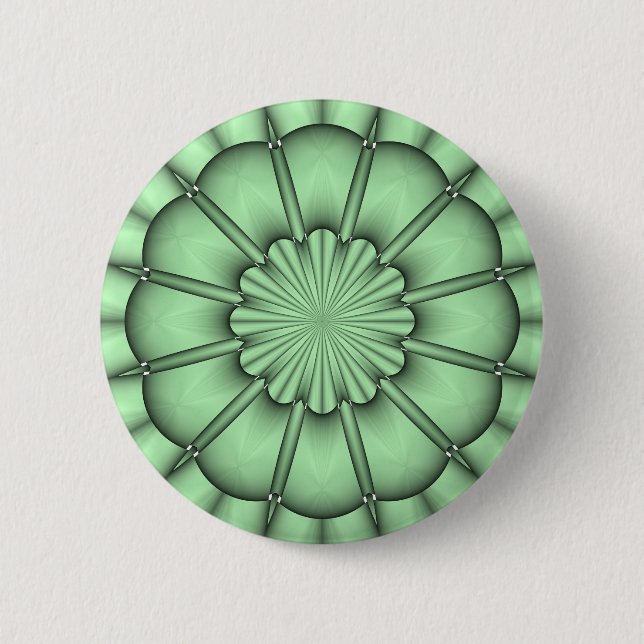 Badge Rond 5 Cm Abstract Flower in Pale Green (Devant)