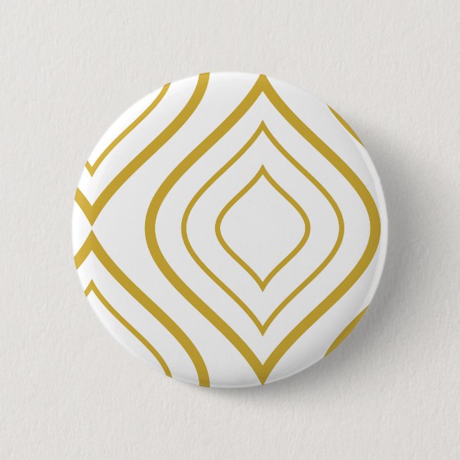 Badge Rond 5 Cm Abstract geometrical, white and gold (Devant)