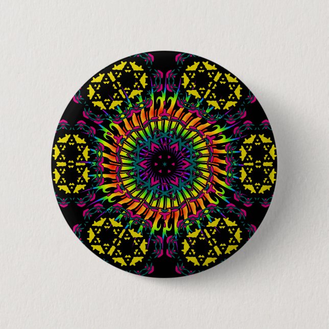 Badge Rond 5 Cm Abstract / Psychedelic Spiral Vortex (Devant)