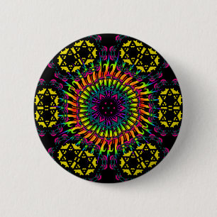 Badge Rond 5 Cm Abstract / Psychedelic Spiral Vortex