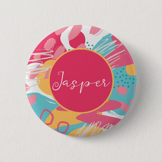 Badge Rond 5 Cm Abstrait coloré Personnalisé (Devant)