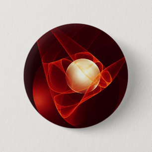 Badge Rond 5 Cm Abstrait Crème rouge moderne Imaginaire Fractal Ar