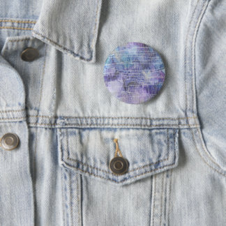 Badge Rond 5 Cm Abstrait Encre Alcoolique Lavande avec Lignes Fine
