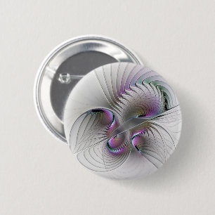 Badge Rond 5 Cm Abstrait moderne Shy Imaginaire Figure Fractal Art